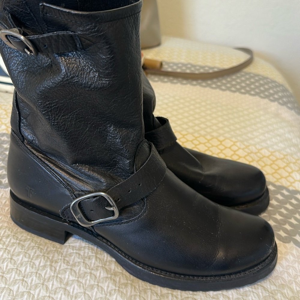 Frye Women’s Veronica Harness Black Leather Western Bootie -Never worn-
